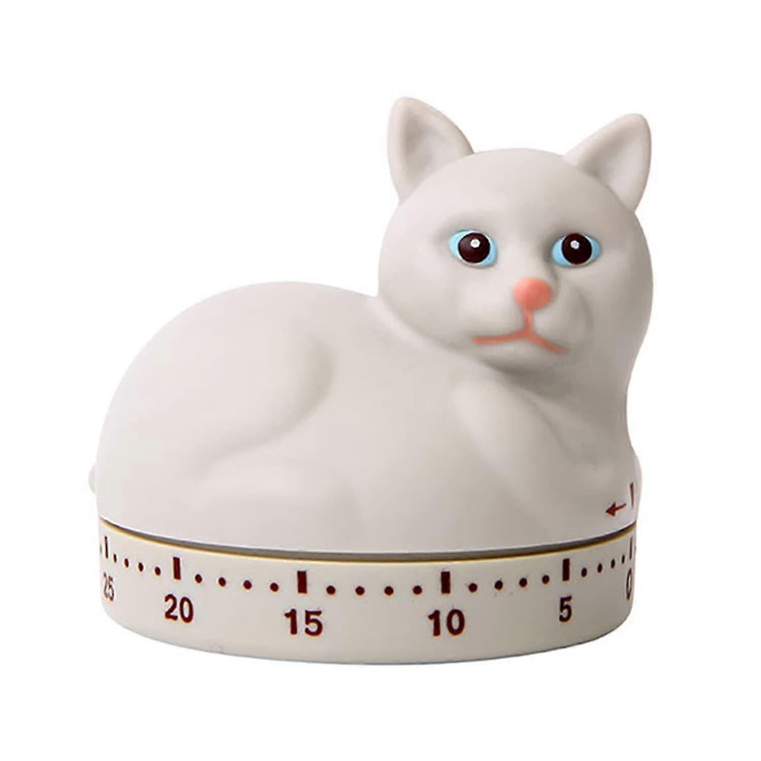 60 Min Mechanical Kitchen Timer with Loud Alarm, Manual Countdown Clock (Kitten)
