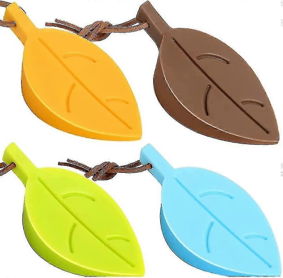 4 Pcs Rubber Door Stoppers, Silicone Leaf Shape for Carpets & Floors