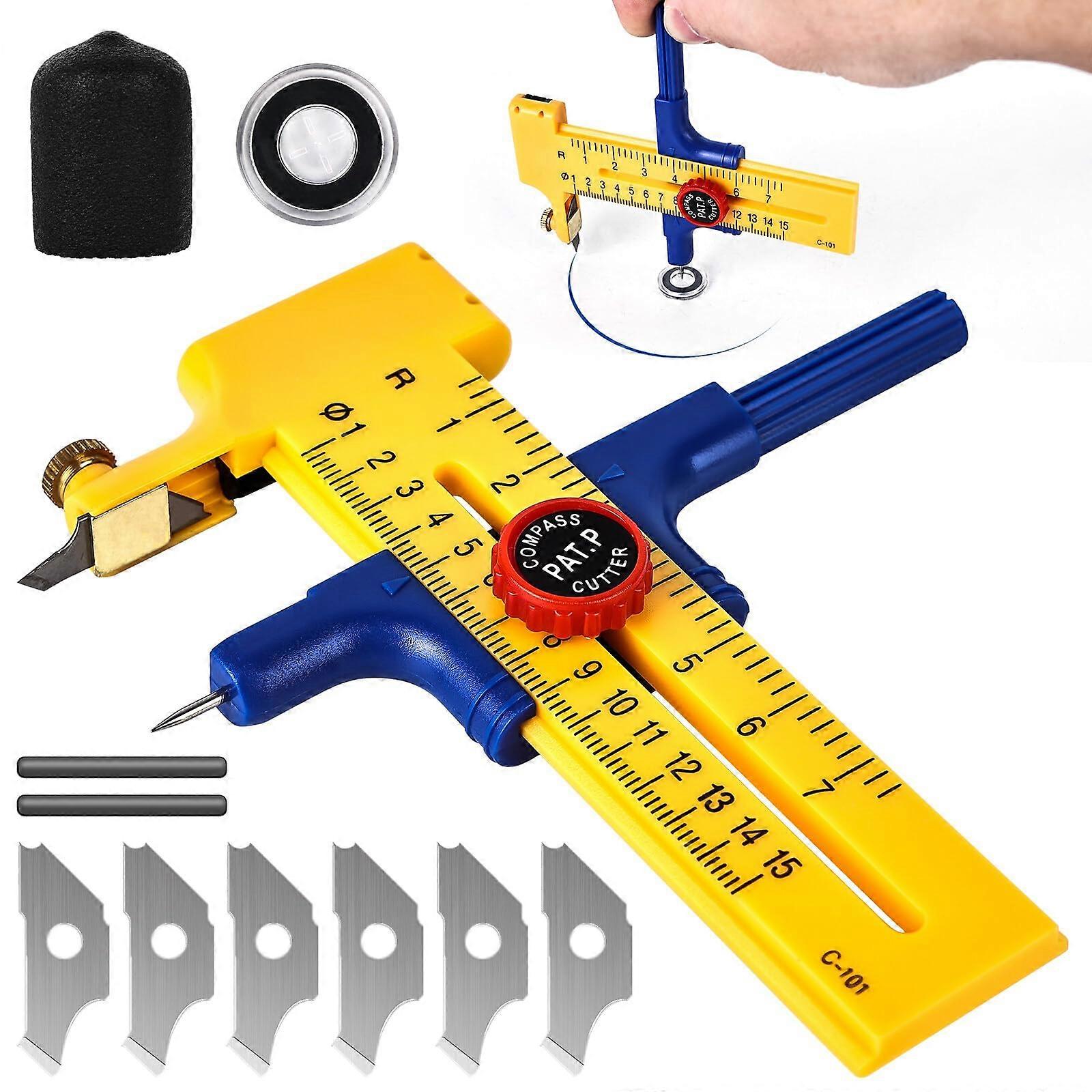 Circle Cutter for 130 cm, Compass Cutter with 6 Blades for Paper Cardboard Leather