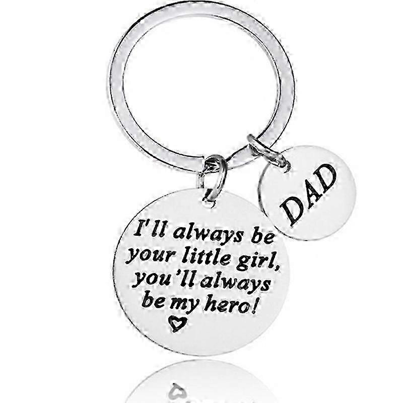 Nøglering til far rustfrit stål sølv