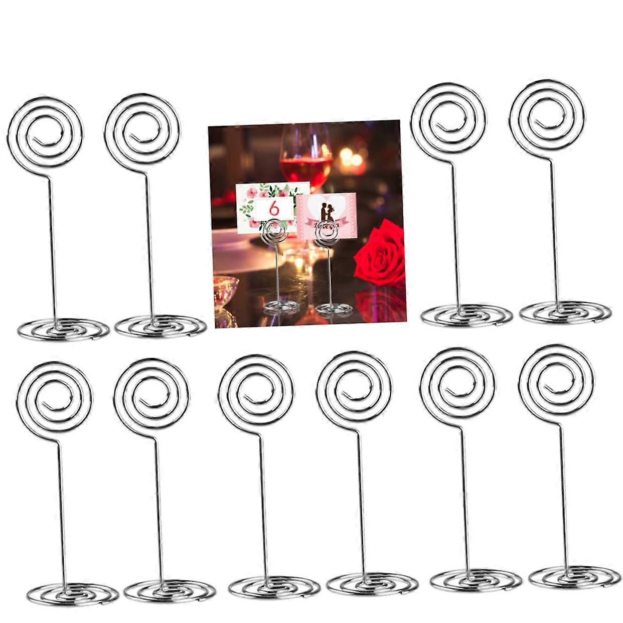 20 Metal Memo Photo Holders - 20 Pack Note Clips for Weddings, Menu Display, Table Stands, Silver Color