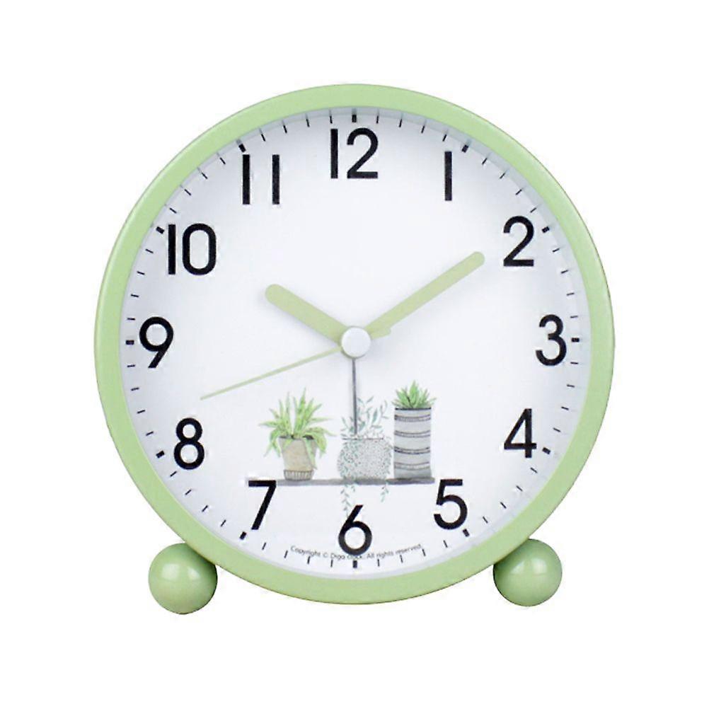 Alarm Clock Digital Pointer Table Clock Desktop Clock Bedside Clock without Battery Green