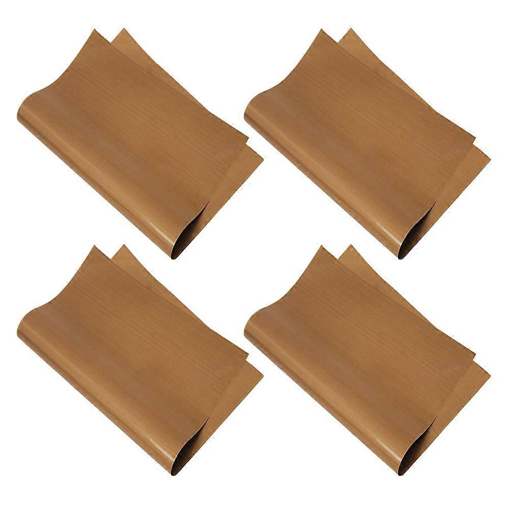 Oil Proof Baking Sheet Reusable Heat Resistant Cooking Mats For Baking Coffee Color 4Sheets