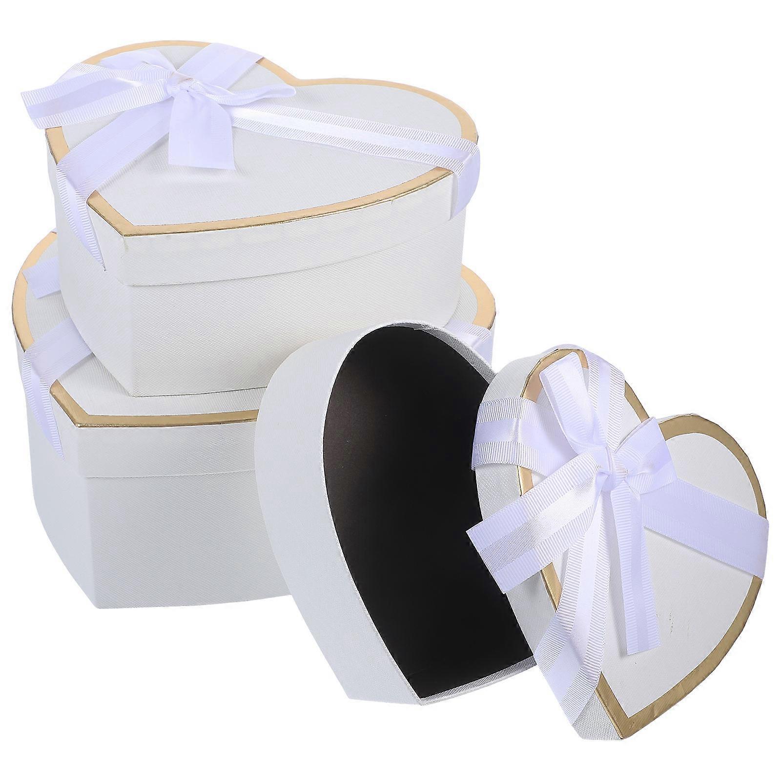 Heart Shaped Gift Wrapping Box for Presents – Lightweight Portable Storage for Perfume, Lipstick – Elegant White Cardboard Box for Birthdays,