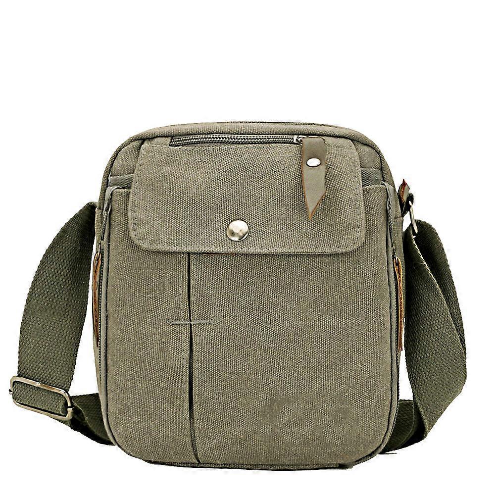 Crossbody Messenger Çanta Erkekler Tuval Yeşil Dikdörtgen Okul Kullanımı 1 Adet