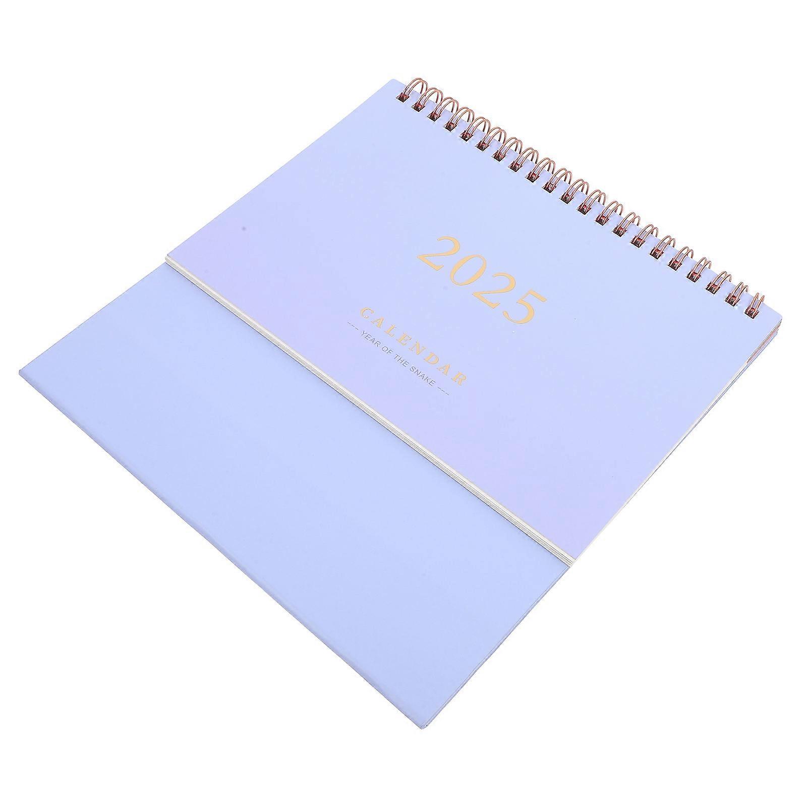 Gold Foil Academic Desk Calendar Large Standing Desktop Calendar With Coil Binding Portable Paper Planner For Office And Home Organization Minimalist
