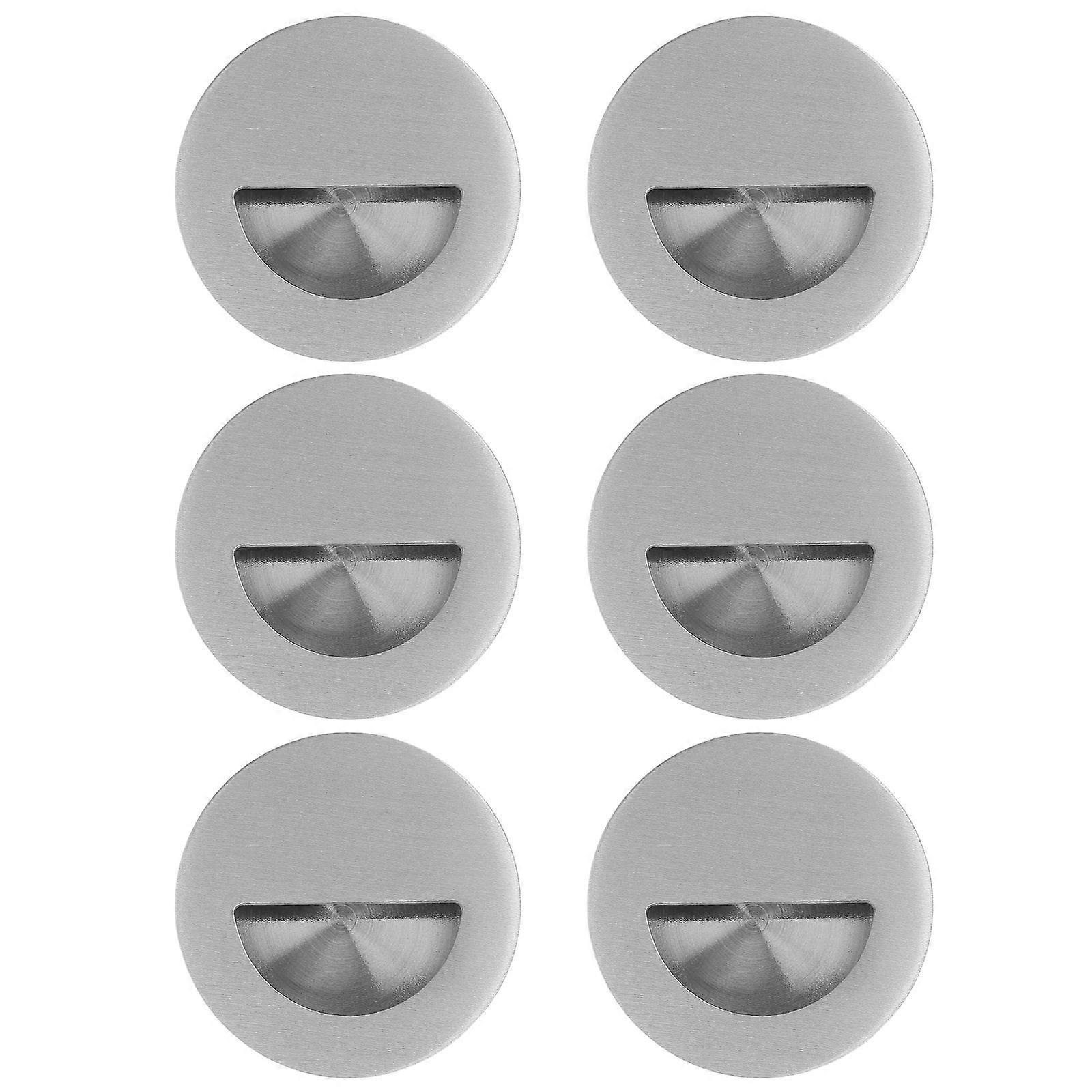Invisible Handle Cabinet Concealed Pull Modern Elegance Silver 6Pcs