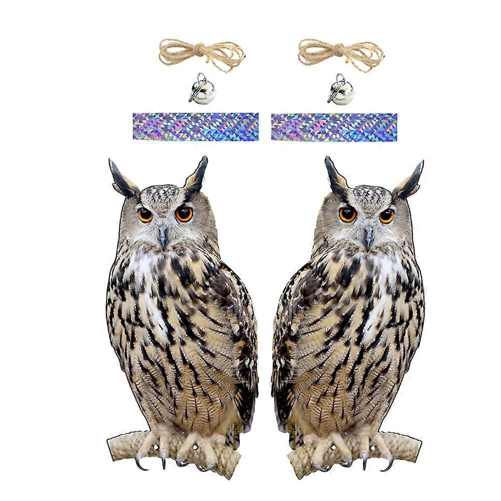 It sounds like you're referring to a product listing or description for **owl bird deterrent hanging ornaments**. These are typically used in
