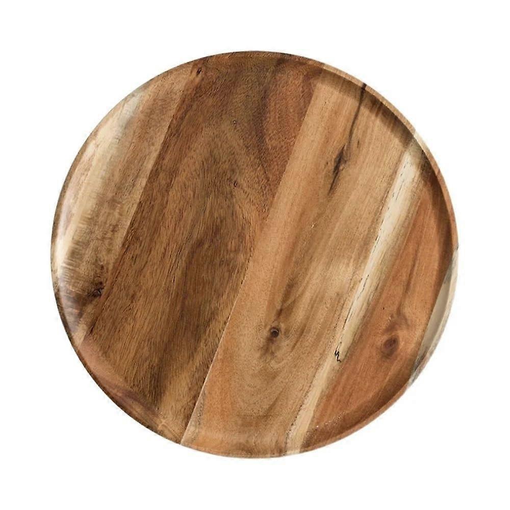 Multifunctional wood bread plate, snack plate, easy to clean, 20cm Brown 2pcs Ref: 6970
