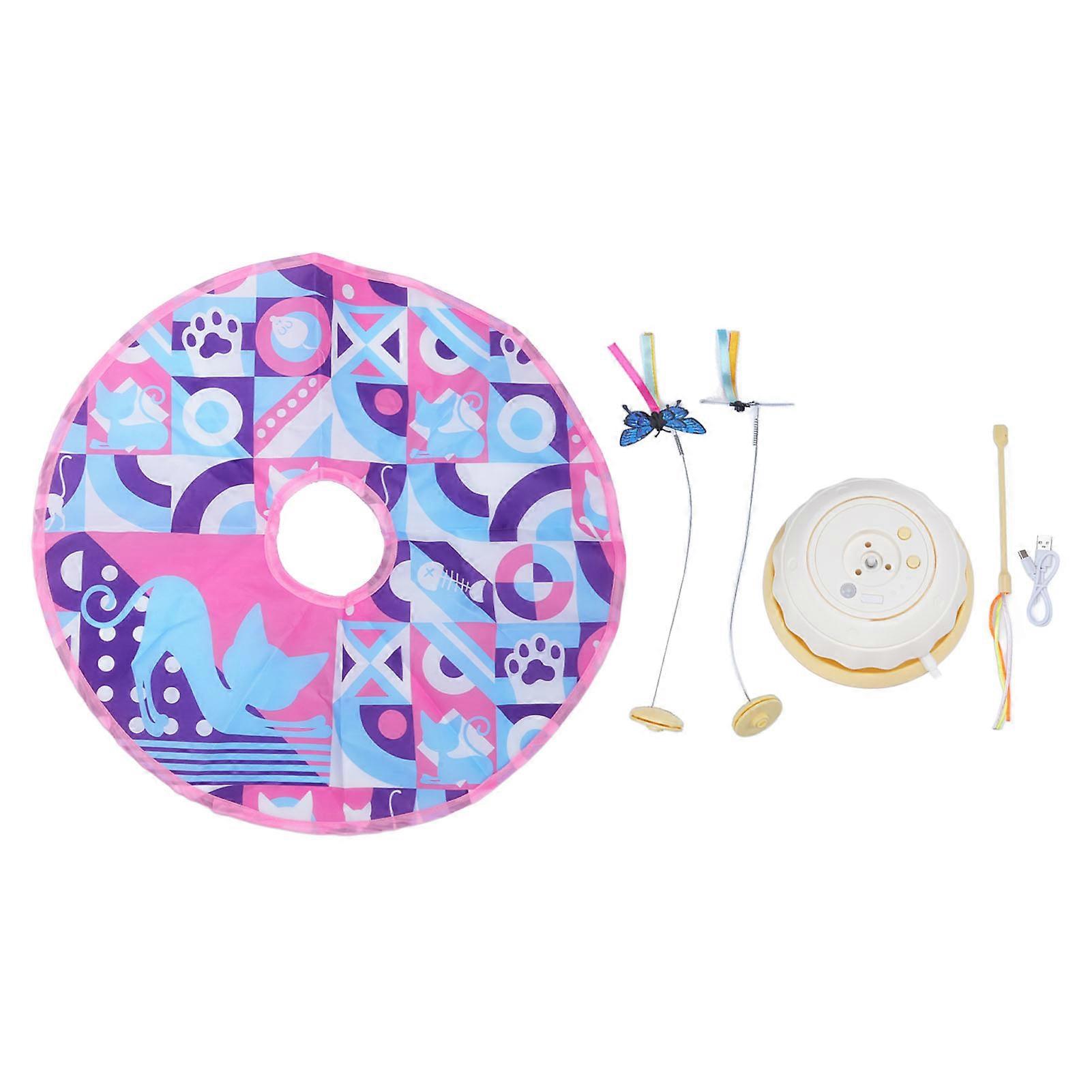 Interactive Cat Toys Funny 360 Degree Rotation Turntable Self Entertainment Hide and Seek Cat Toy for Indoor Exercise Style 2