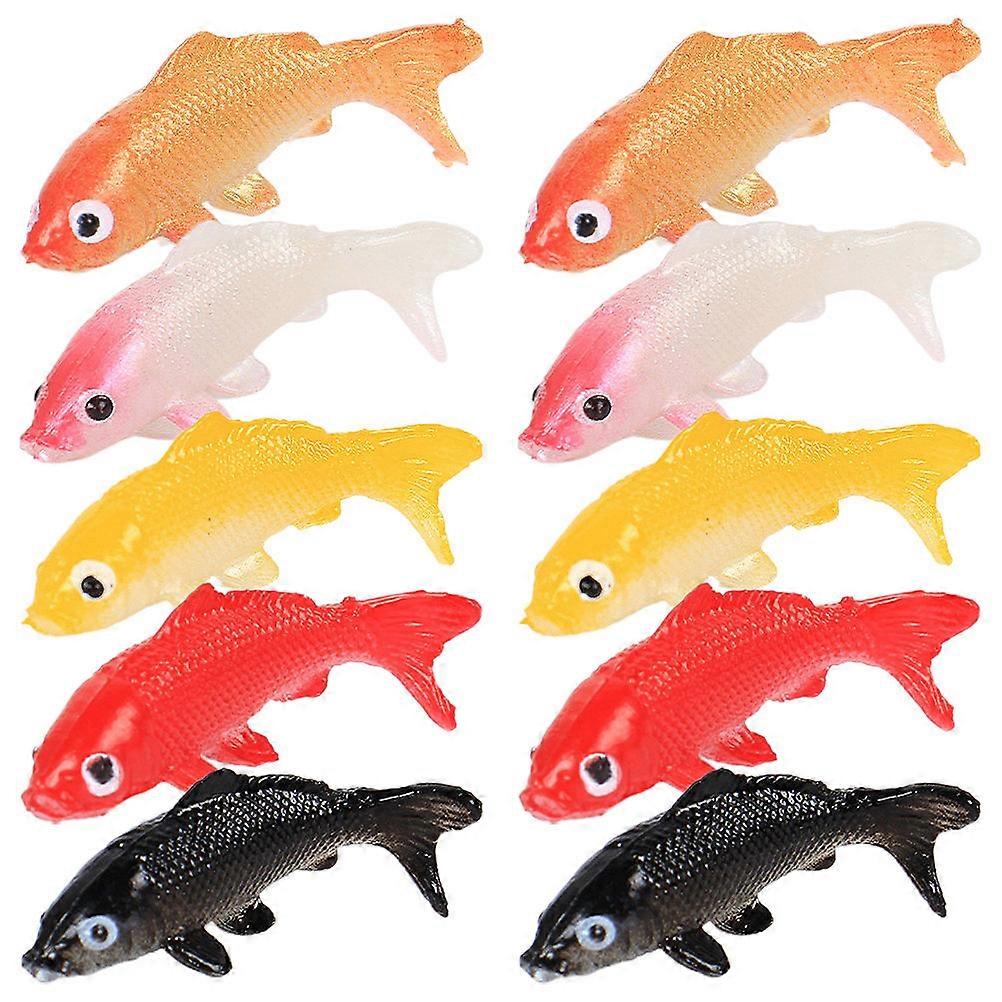 Artificial Carp Fake Fish Model Fish Tank Decoration Simulation Design No Deformation 1.50X0.50X0.50CM 12Pcs