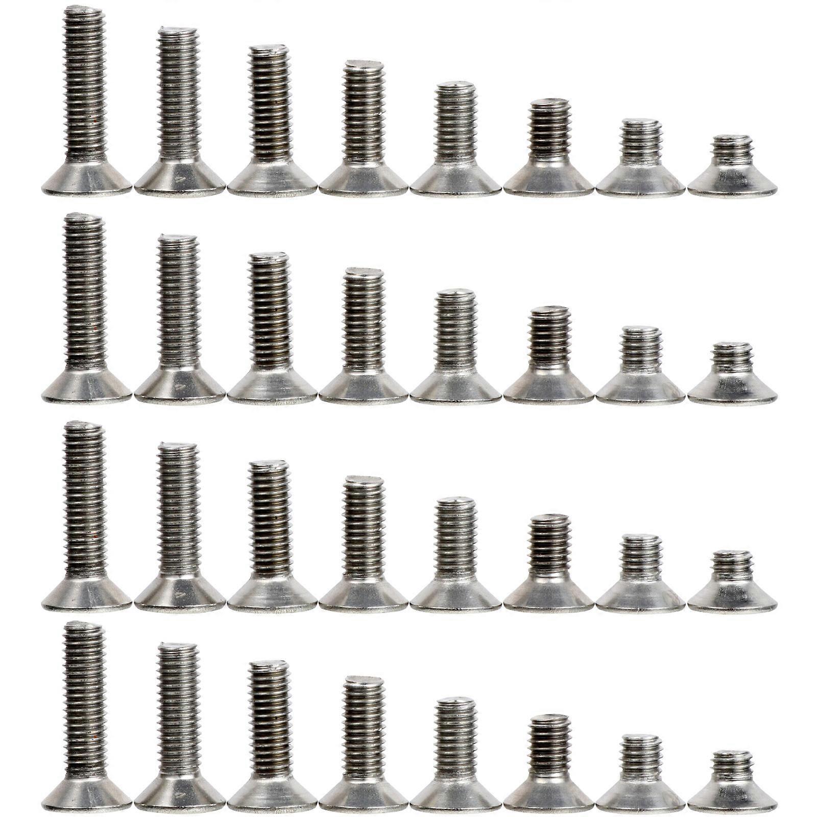 Double Sided Socket Stainless Steel Socket Head Screw Metal Fastener Diy Projects Silver M5 80Pcs