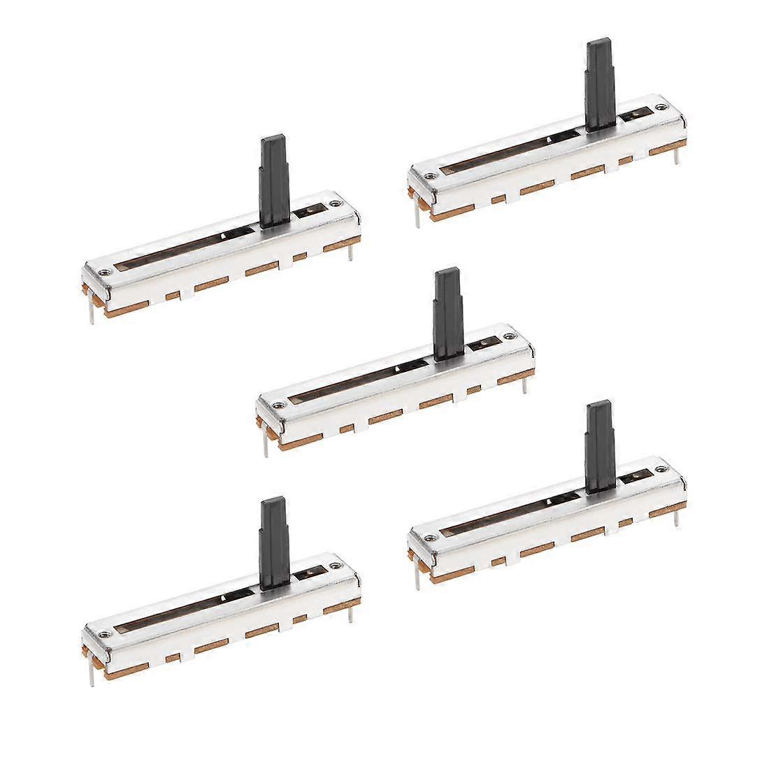 Fader Variable Resistors B100K Ohm Linear Potentiometer 45mm for Dimming - Pack of 5 Sliding Mixer Pots