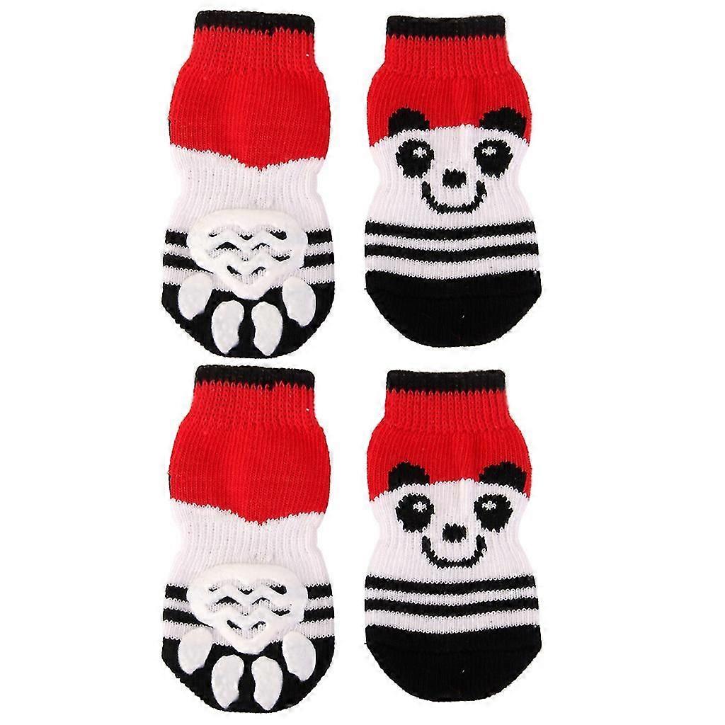 Cute Bear Pattern Pet Dog Puppy Cat Non-slip Socks with Cute Paw Prints S
