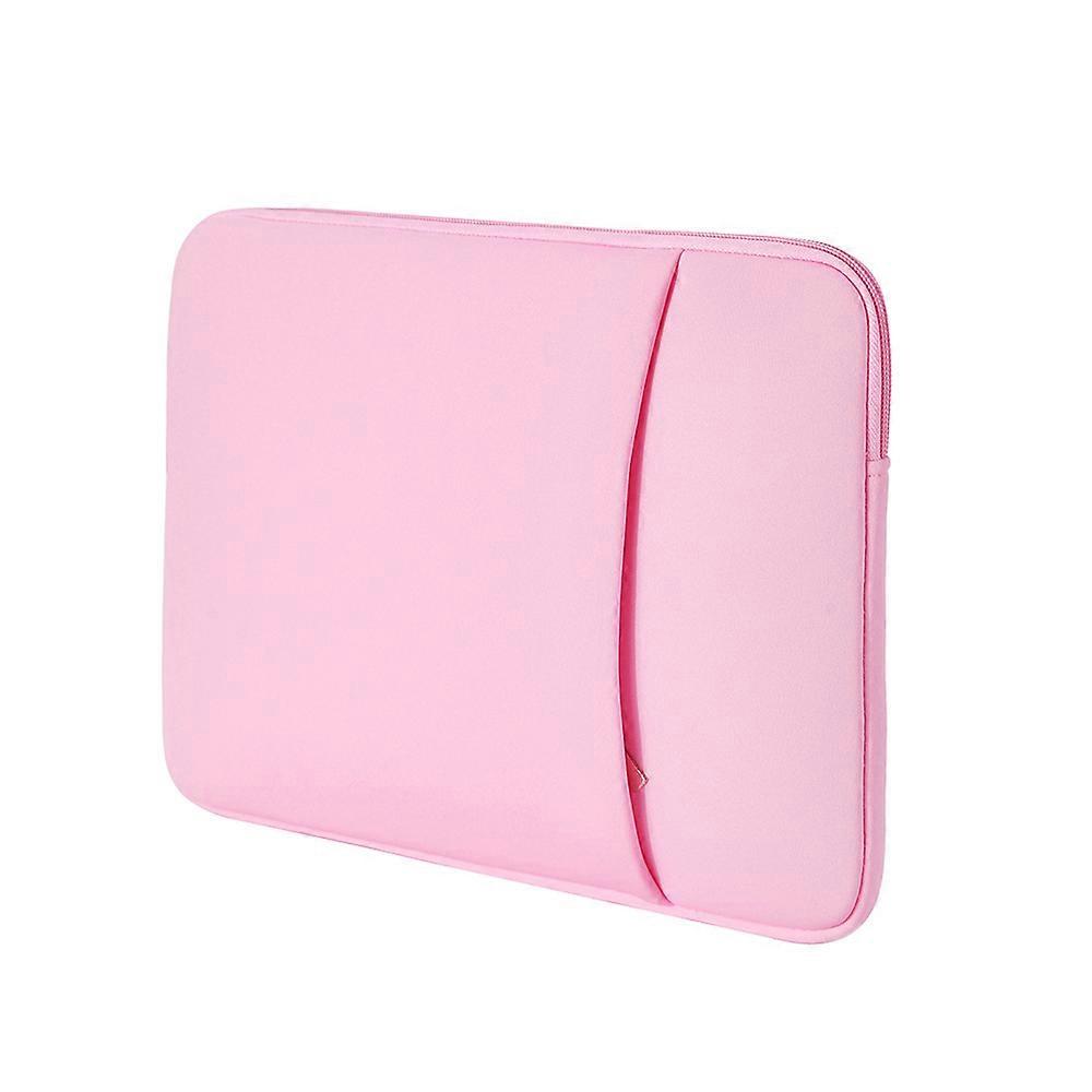 15 Inch Laptop Case Protective Soft Padded Case With Zipper Portable Computer Bag Pink