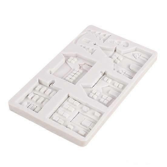 Christmas Tree Icing Pattern Chocolate Mold House Castle Cabin Shape Cake Mould Food Grade Silicone 3D Baking Mold