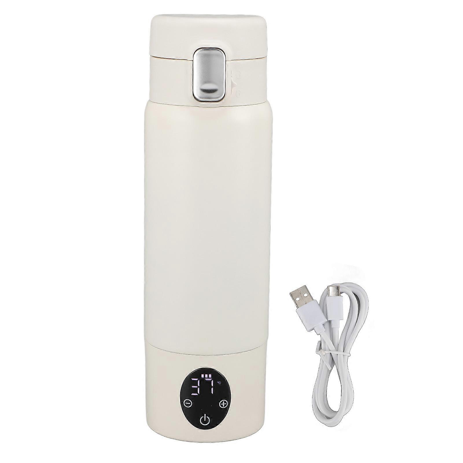 Portable cordless milk warmer, adjustable from 37 to 50 °C, 300 ml capacity, for travel bottles, for breast milk.
