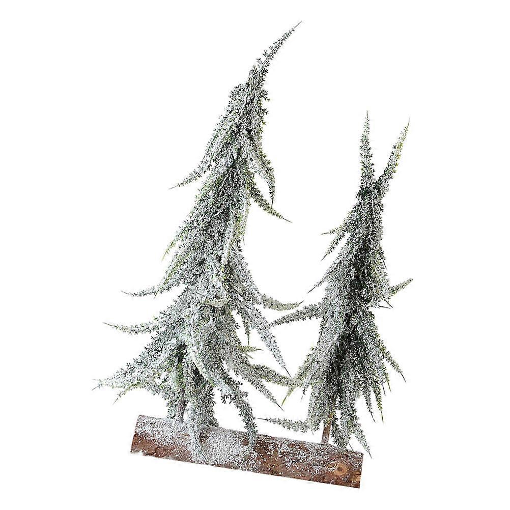 Tree Decor Mini Christmas Tree Christmas Tree Ornament Green 36x25cm Simulation Snow Effect 1Set