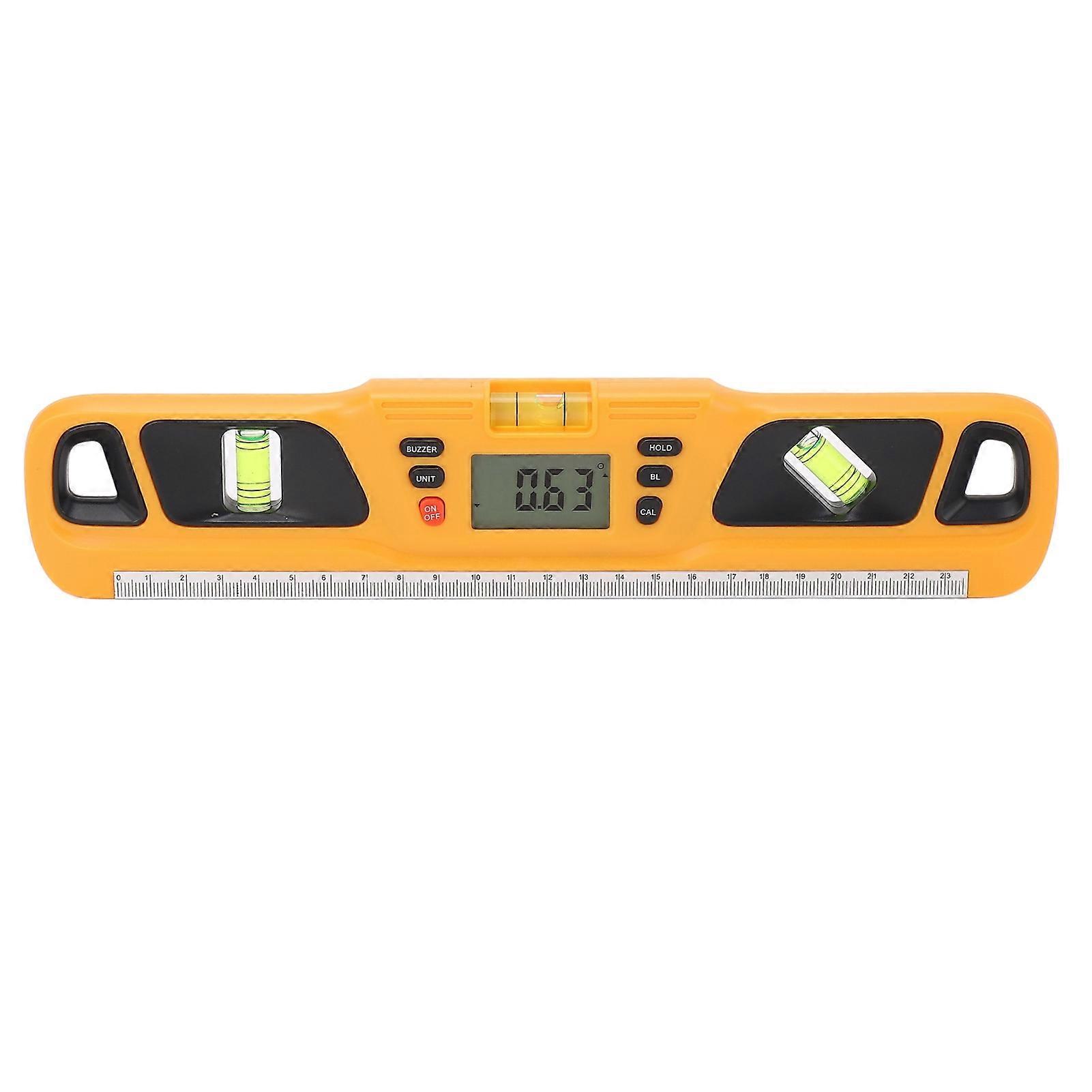 Digital Level with LCD Display Multifunction High Accuracy Digital Level and Protractor Digital Inclinometer Angle Finder Yellow