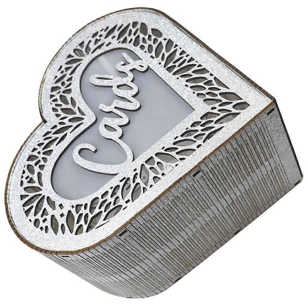 Anniversary Card Box Elegant Heart-shaped Wood Card Box For Collecting Cards And Greeting Cards 32.00X32.00X16.00CM 1Pack