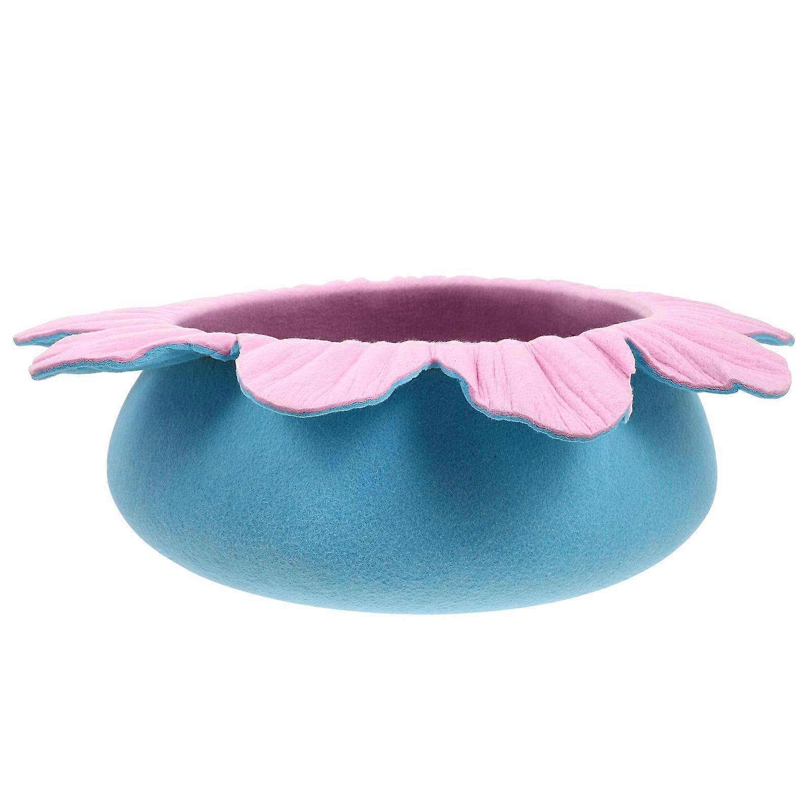 Kitten Sleeping Nest Adorable Cat Nest Creative Flower Shape Cat Bed Portable 19.7X19.7X5.5in 1Set