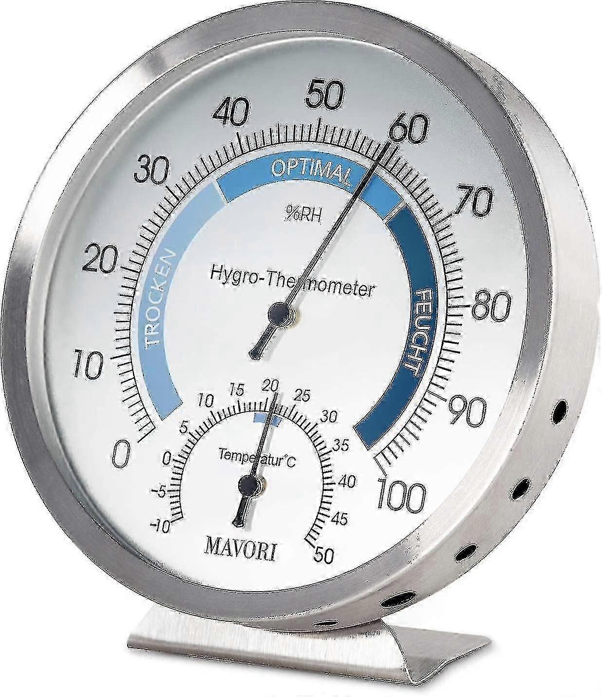 Θερμόμετρο εσωτερικού υγρομέτρου ανοξείδωτου - μετρητής υγρασίας &; θερμοκρασίας