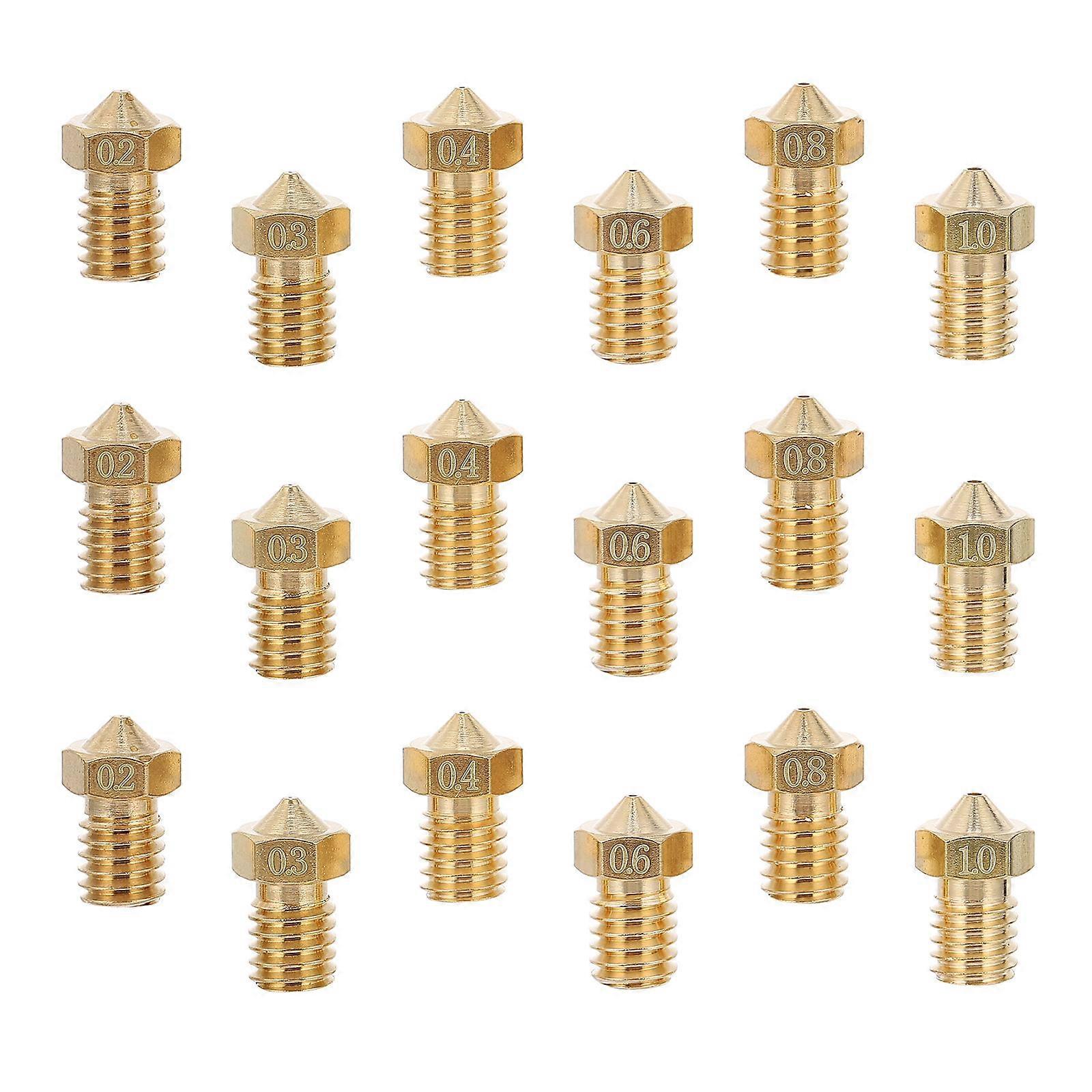 30pcs Golden Brass 3D Printer Nozzles for Component Replacement with Smooth Inner Wall and