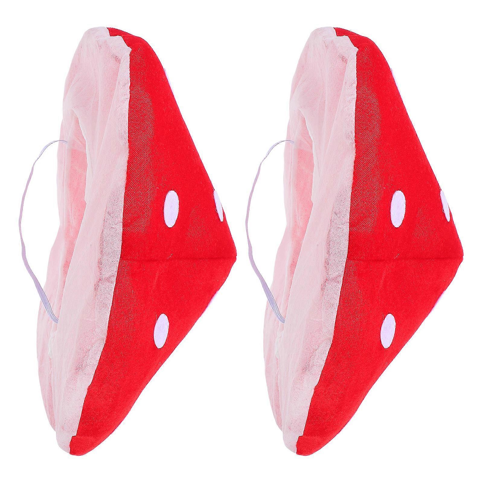 2pcs Funny Mushroom Hats Red Toadstool Party Caps Creative Costume Props Soft Comfortable Material for Photography and Decoration
