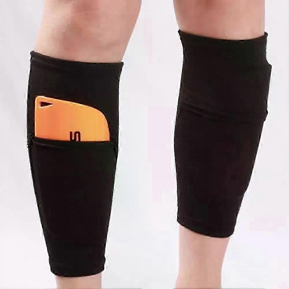 Parastinchi con tasca Parastinchi Manica per polpaccio da calcio Parastinchi Maniche per le gambe Calzino di supporto per adulti Protezione per tibia in nylon Attrezzatura da calcio