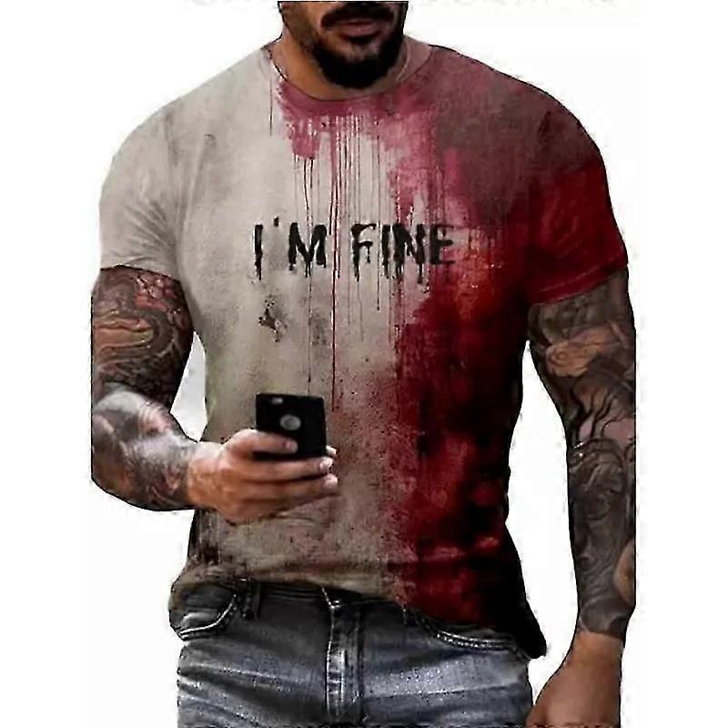 Im Güzel Kanlı Gömlek Cadılar Bayramı Kanlı Kumaş Erkekler Korku Tshirt Komik Gömlek Hediye
