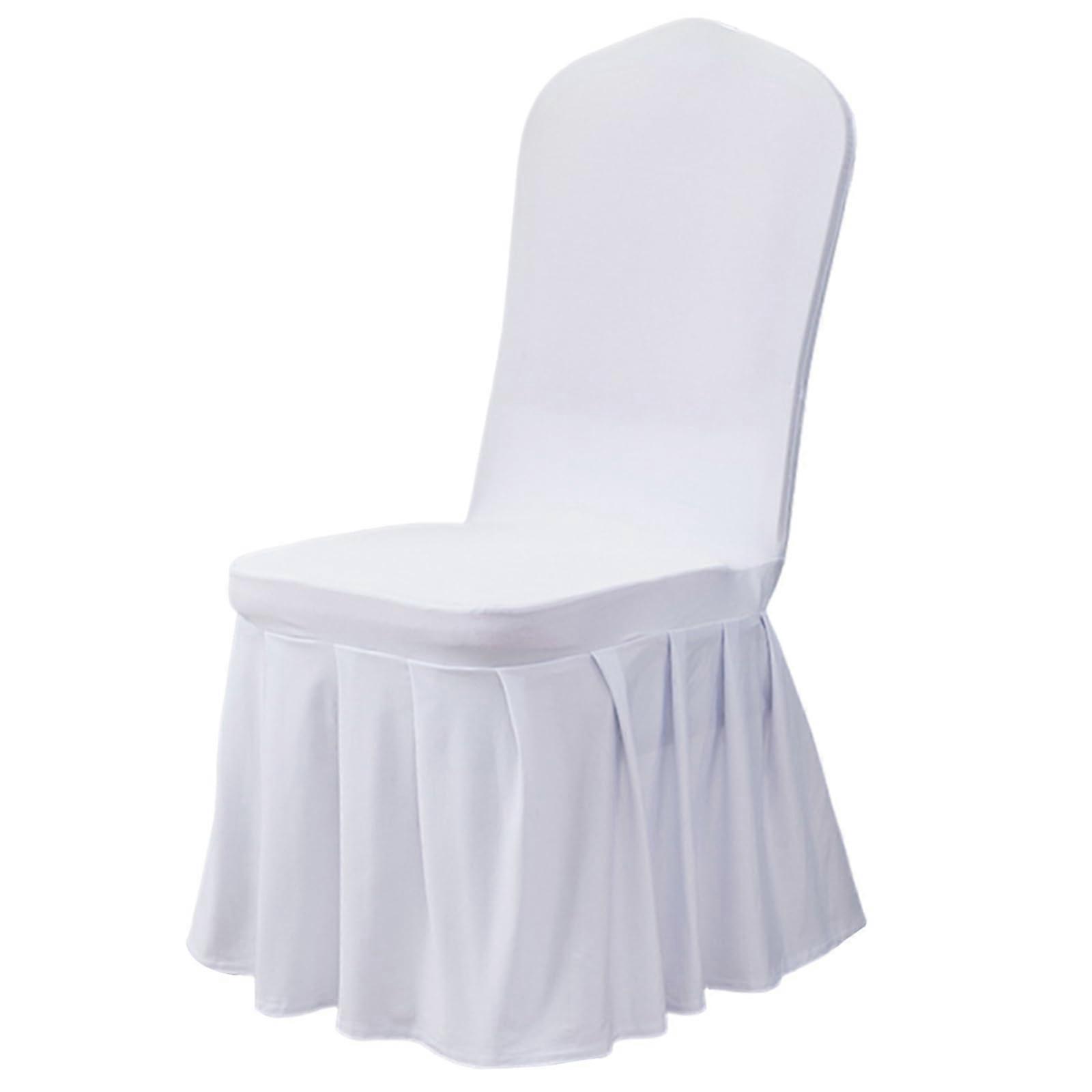 Thickened Elastic Pleated Skirt Chair Cover for Dining, Wedding, Hotel, Restaurant, Banquet - 1PC, Non-Slip, Universal Fit