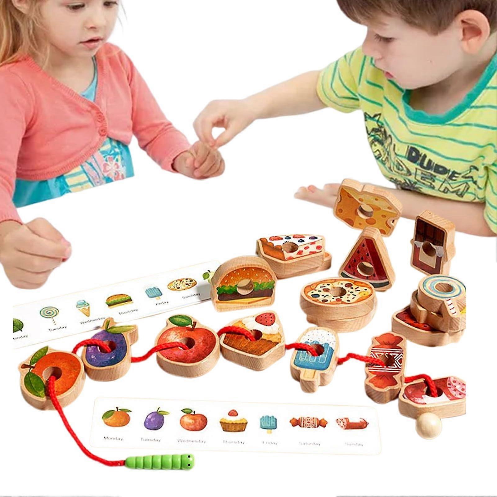 Beads for Toddlers | Educational Wooden Threading and Sorting Toy for Preschool Age 3+ Years Early Development