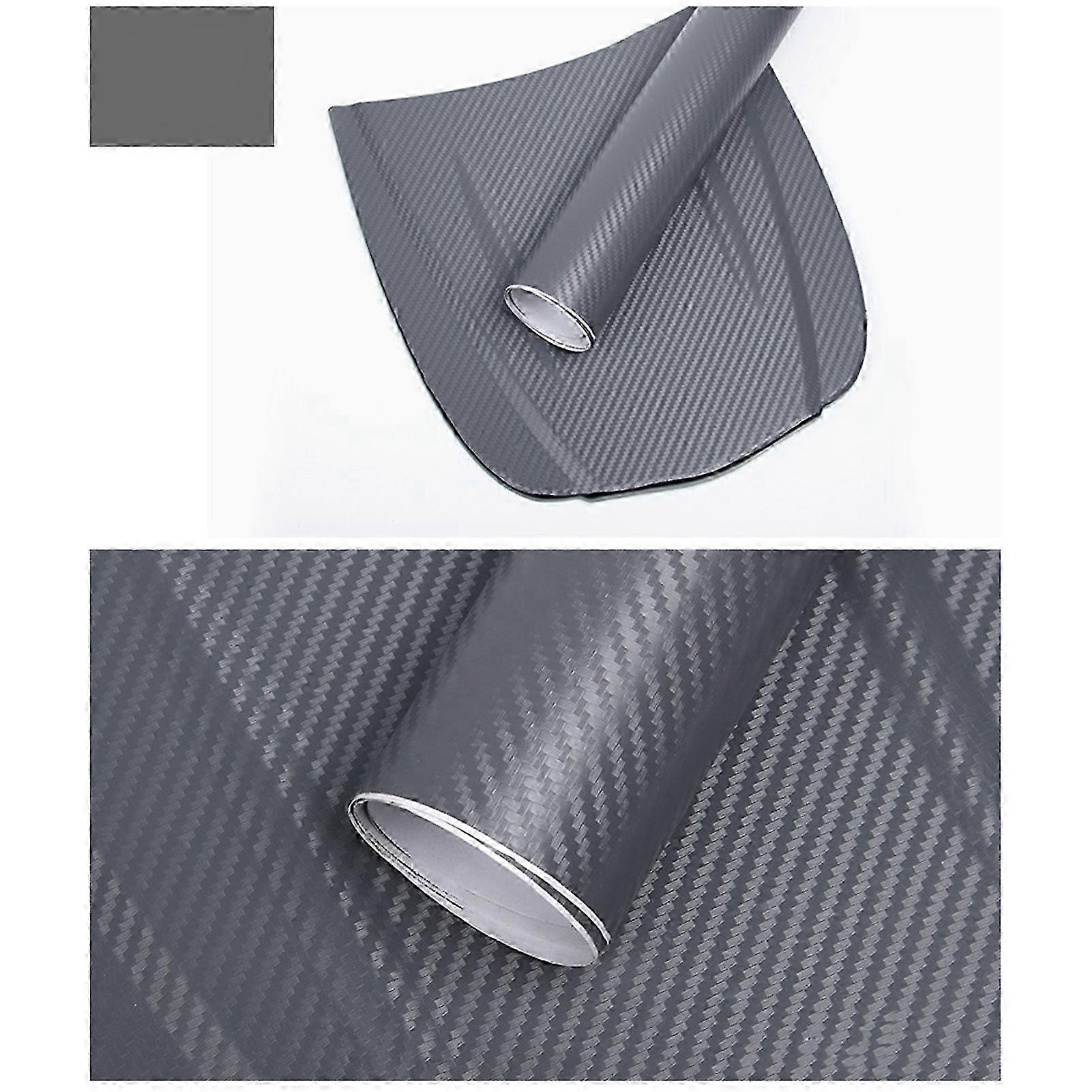 3D Thickened Car Exterior Decorative Protection Wrap Roll Stickers Decal Dark Gray 1.52mx30cm
