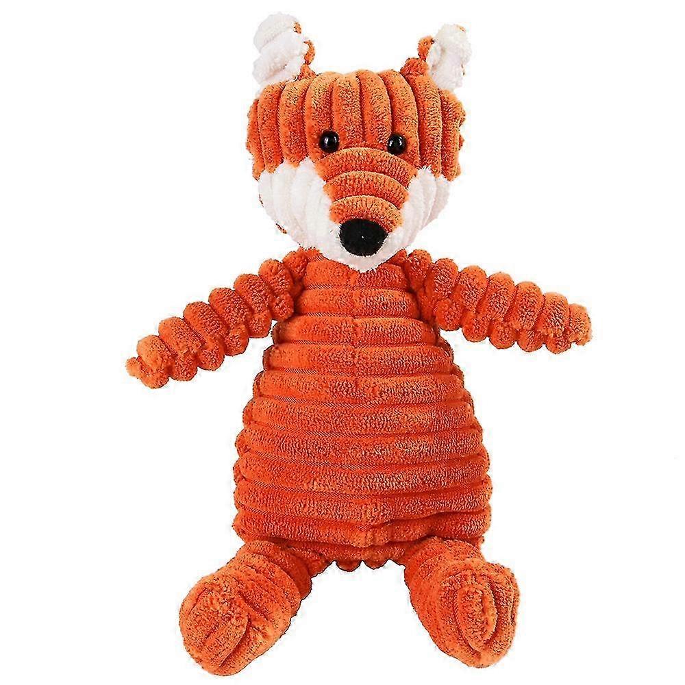 Interactive Squeaky Plush Animal Chew Toys for Dogs and Cats - Sheep, Duck, Pig, Bunny, Monkey, Fox, Elephant, Cow, Mouse Shapes