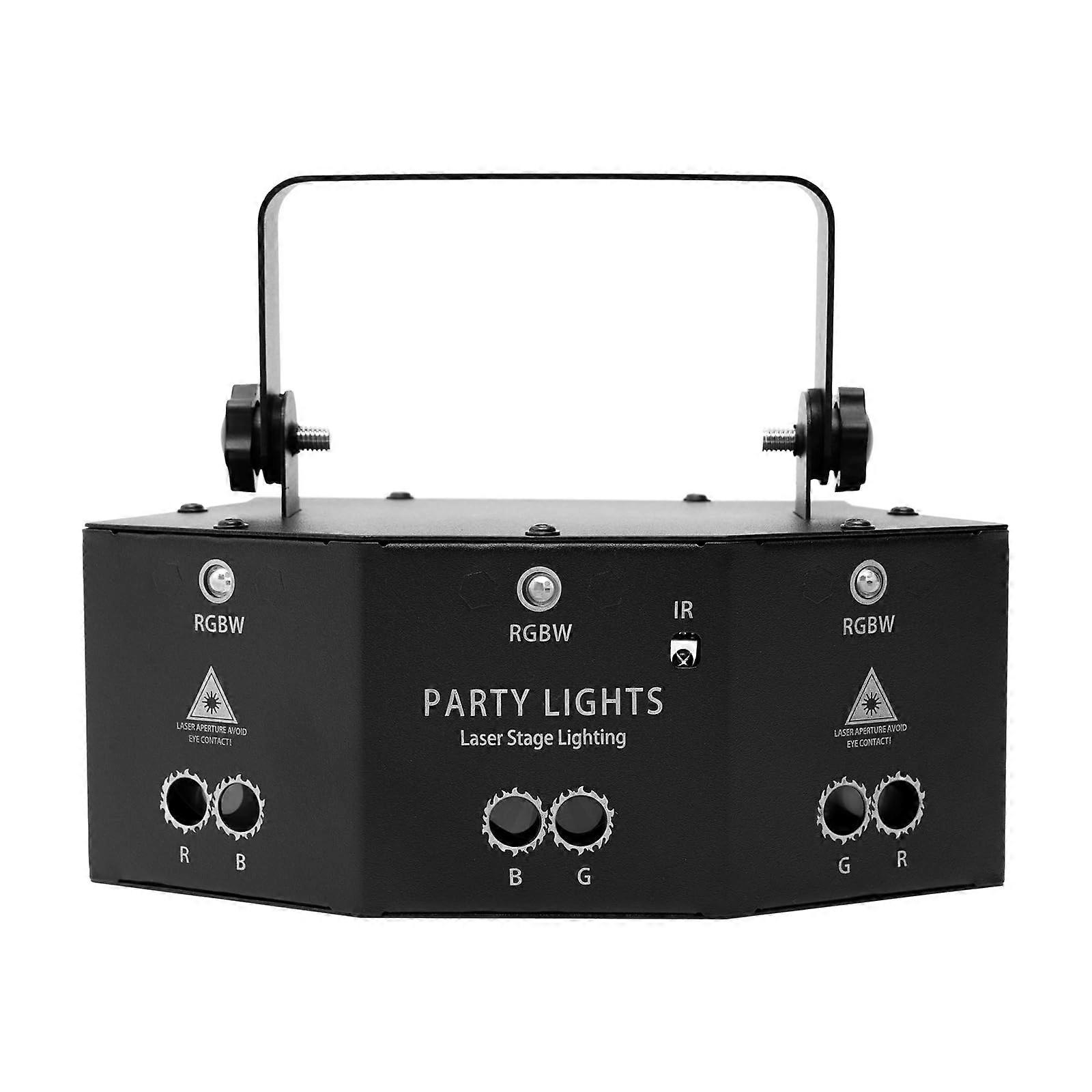 9Eye Strobe Lighting, 12 Light Effects, DMX/Sound/Auto Control, 3x5W LED  6xPAR, for DJ Party Bar KTV  Black, 19cm, 100240V
