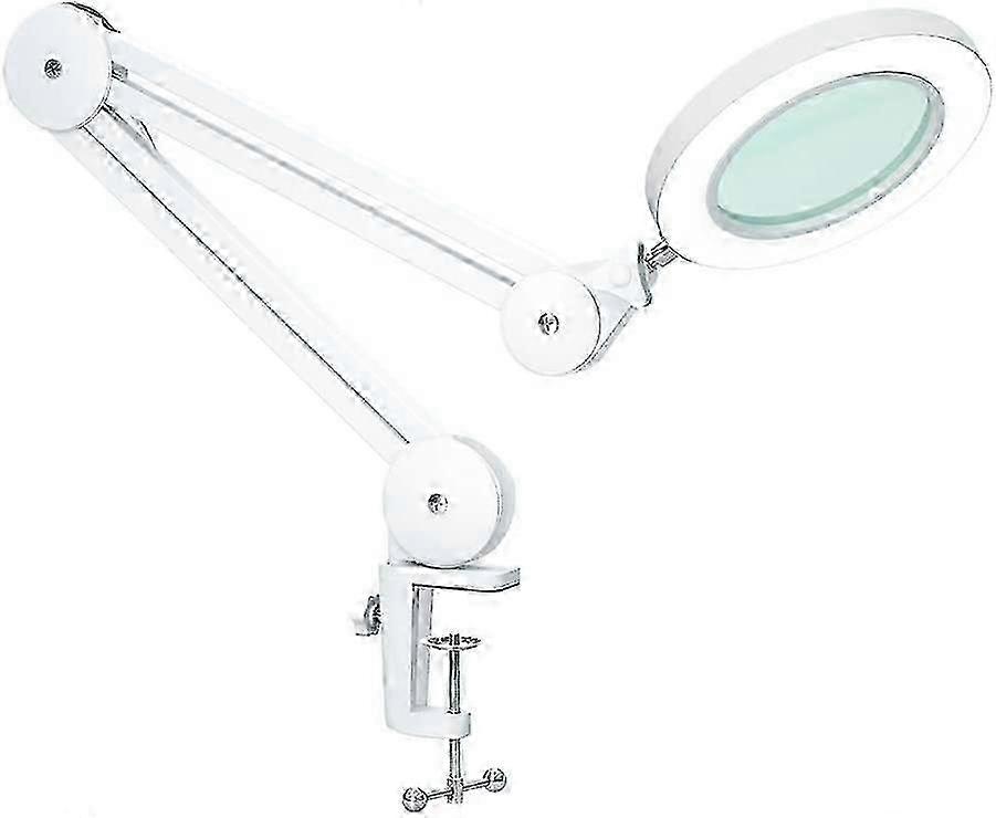 Dimmable Magnifying Lamp with Swivel Arm and 5 Diopter Magnifier