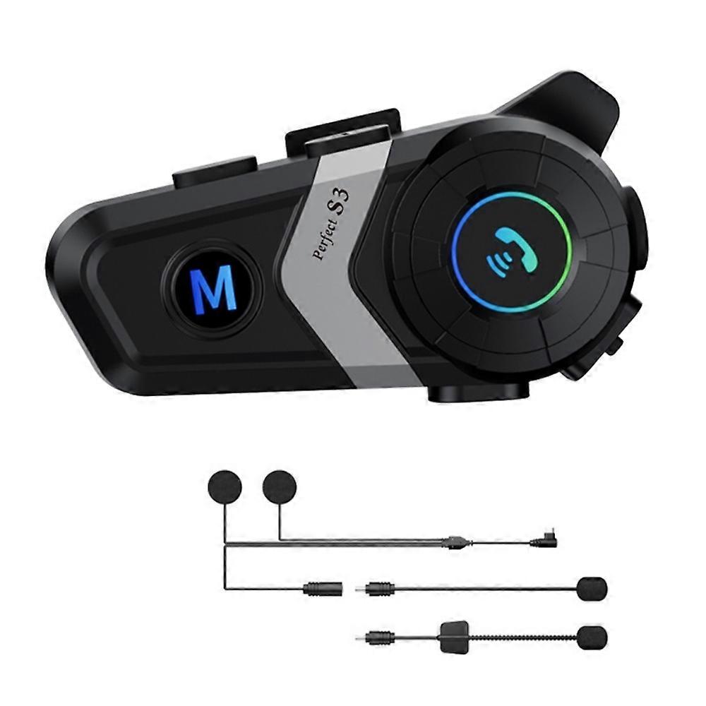 S3 Motorcycle Helmet Bluetooth-Compatible Headset Waterproof Wireless Earphones with 2 in 1 Soft and