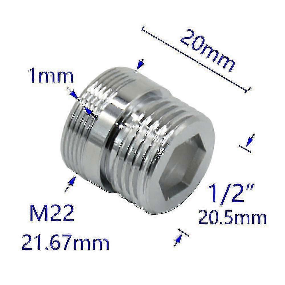 Brass thread connector for garden faucet adapter 1/2" to M22 M24 M14 M20