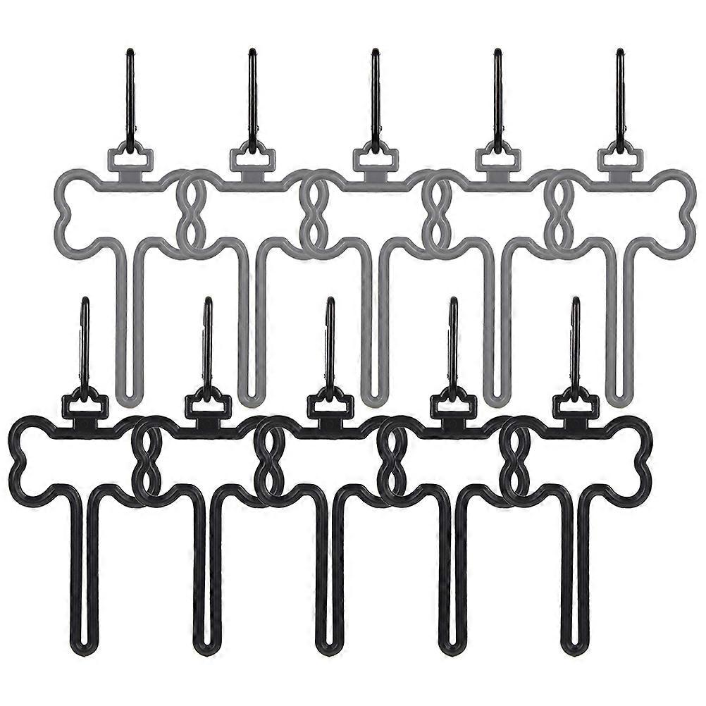 Pet Poop Clips Load Bearing Capacity Walking Camping Outdoor Use Grey 10Pack