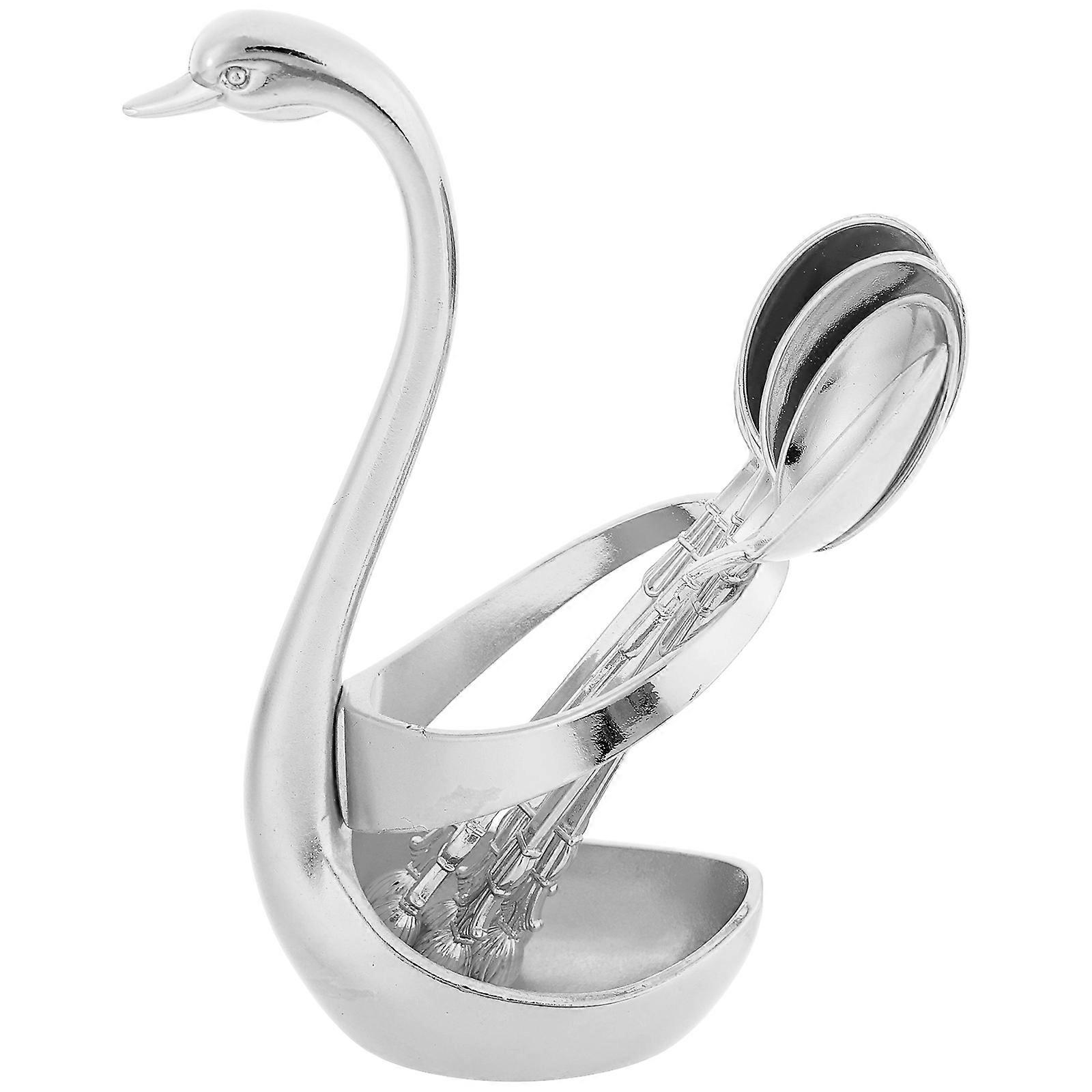 Swan Base Alloy Fruit Spoon Set   Creative Kitchen Utensil Design for Dining Tables and Afternoon Tea, Practical and Safe for Guests