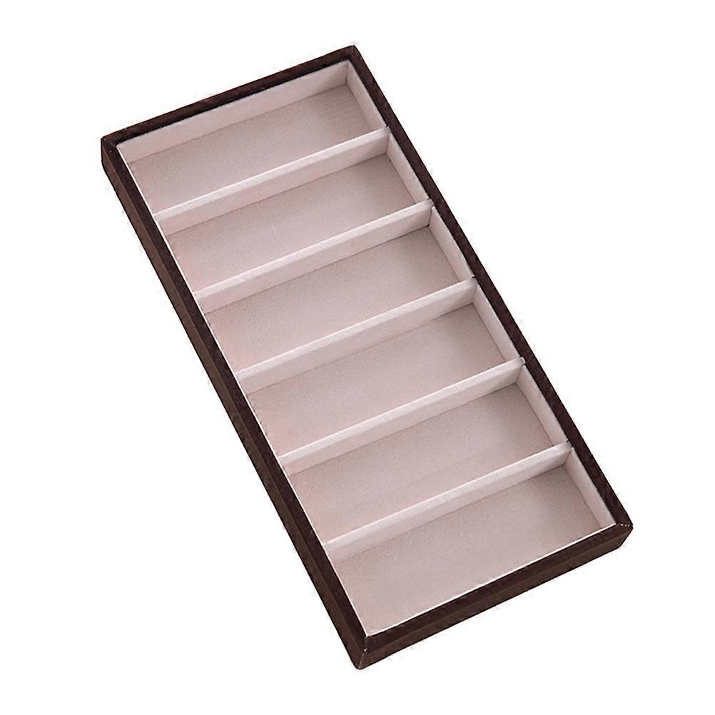 Large Sunglasses Case Multi Sunglasses Case Wood Material 6 Slots Rectangular Shape Home Use For Jewelry 1Pcs