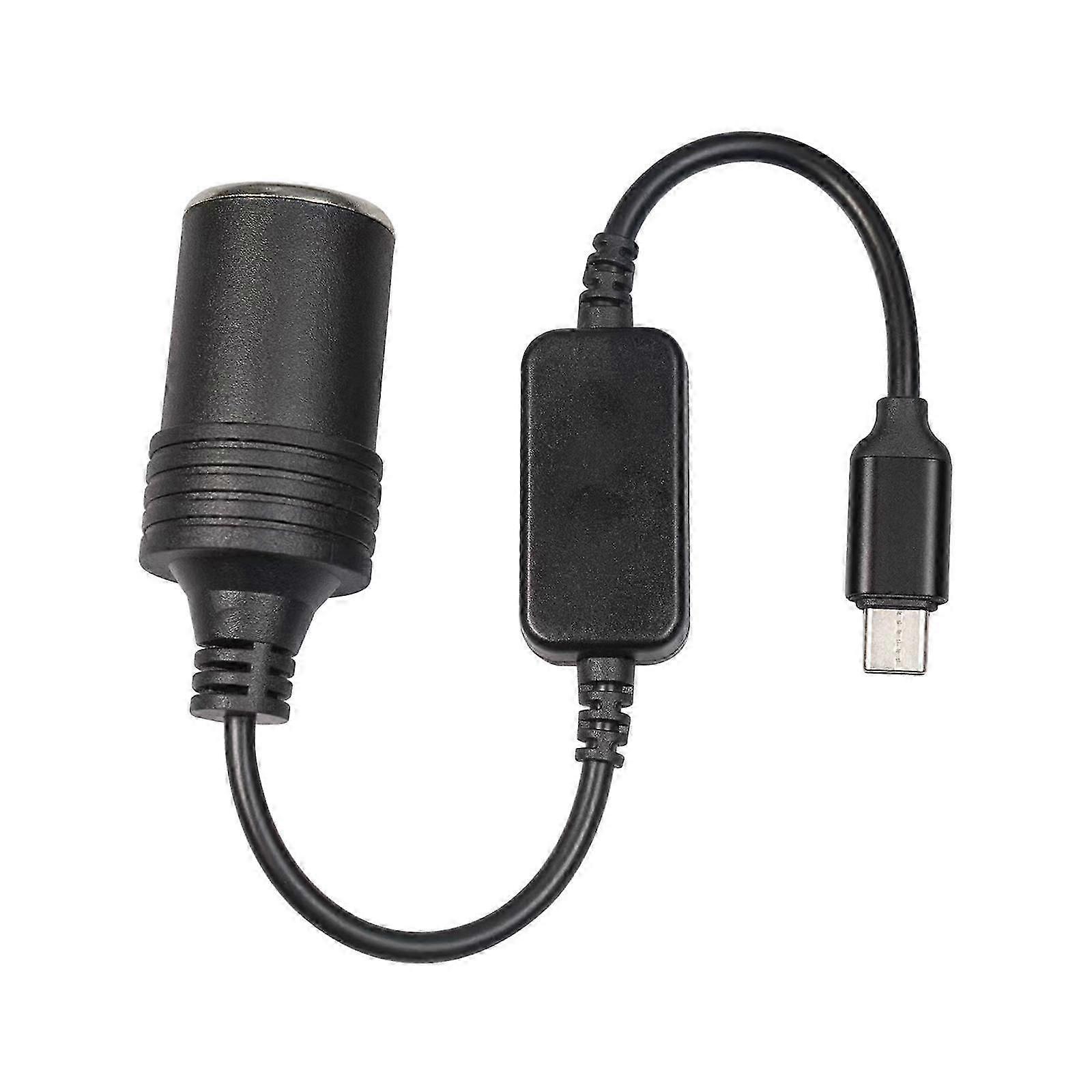 usb c til cigarettænder adapter max output 12v 1a professionel holdbar med booster chip til led bil lys strimler gps