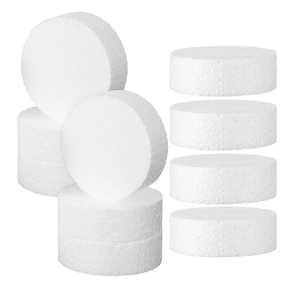 Artificial Cake Base Foam Cylinder Polystyrene For Wedding Birthday Party 10Pcs 8.00X8.00X4.00CM