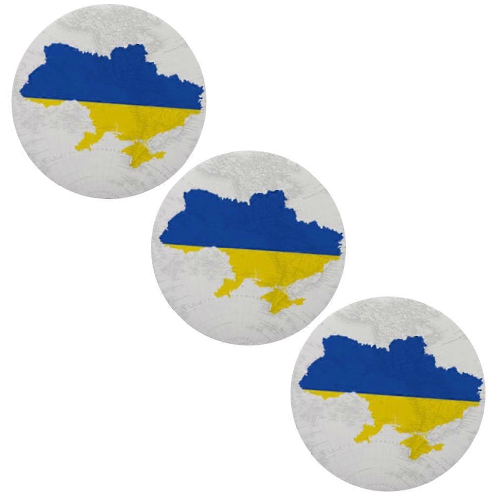 3PCS 44mm UkrainianFlag Lapel Pin Ukrainian Flag Badge National Pin Brooch Badge with Map Pattern