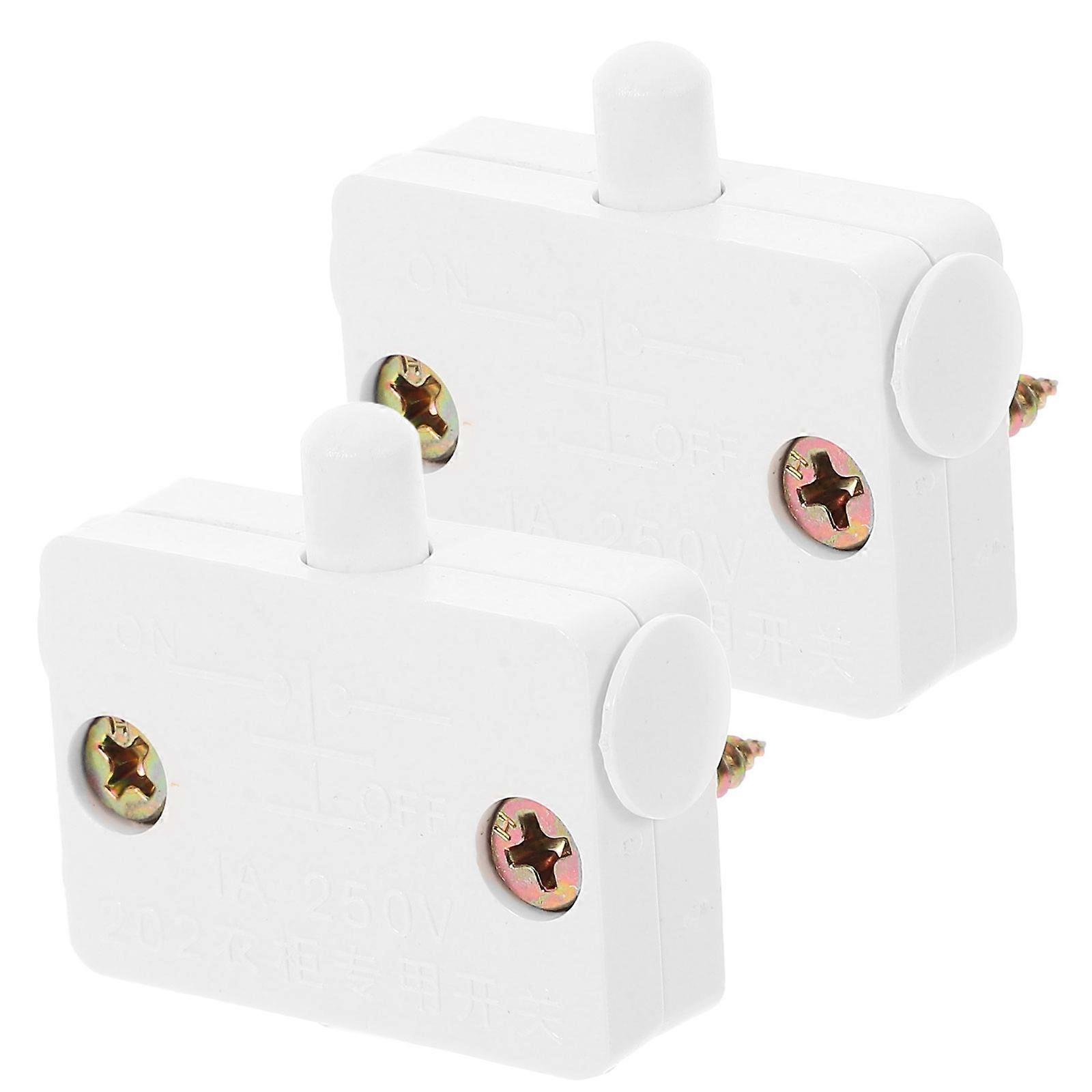 2pcs Automatic Cabinet Door Light Switch, Touch Switch for Wardrobe, Energy Saving Under Cabinet Lighting Control, Push to Break Design for Home and