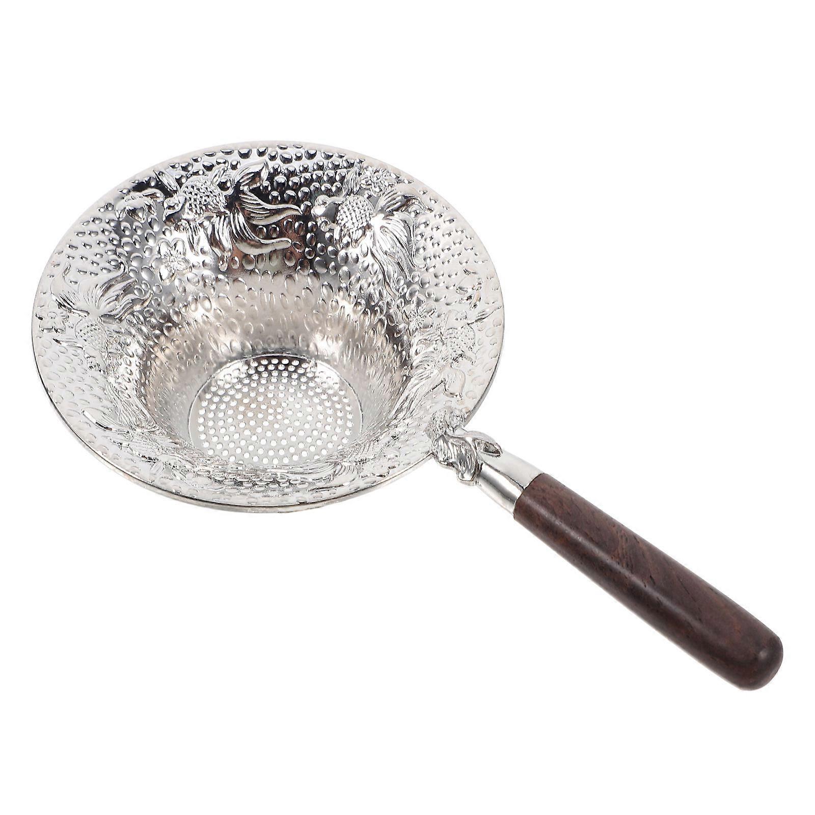 Brewing Tea Tool Tea Leaf Strainer With Handle Fine Mesh Filter For Everyday Use Silver 1Pack