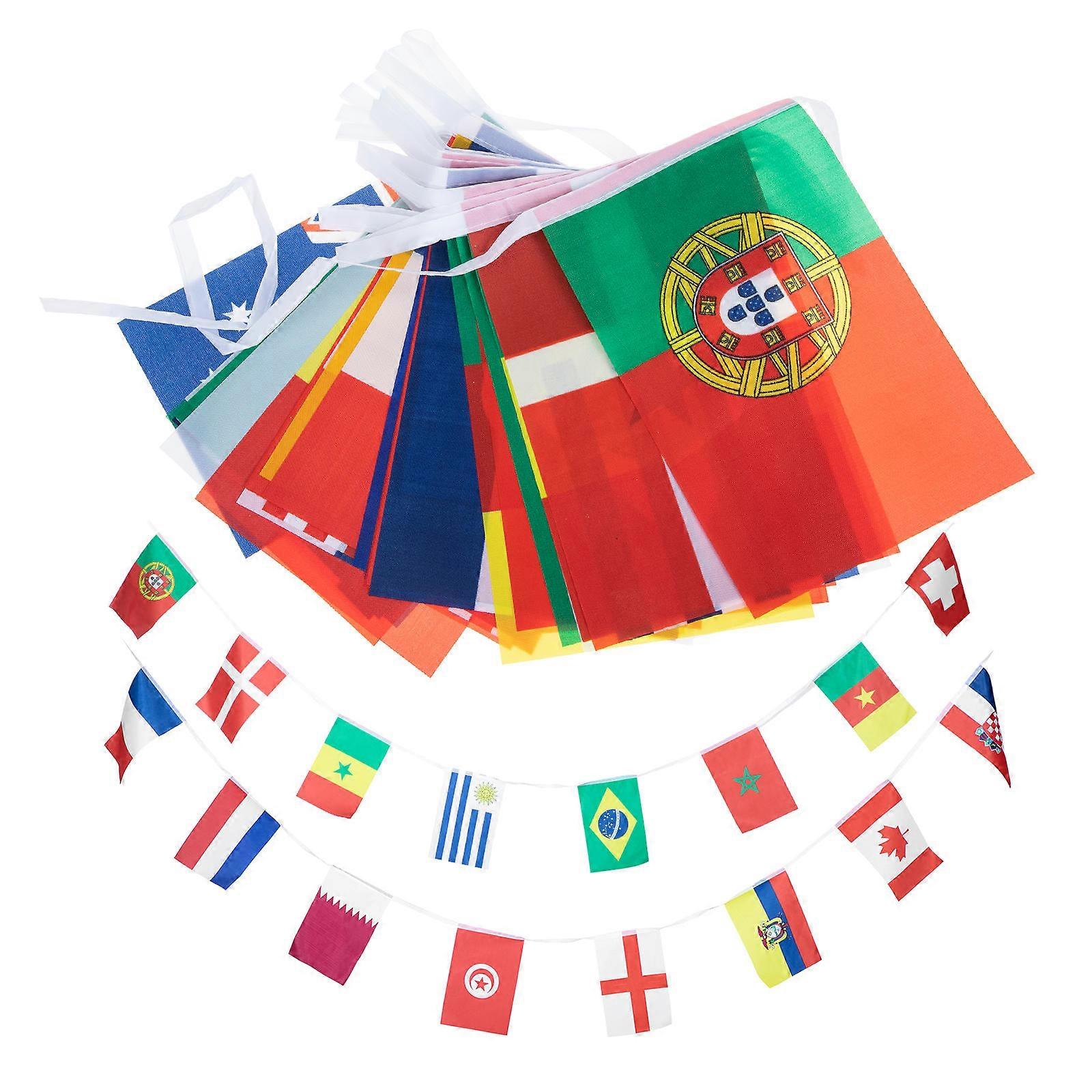 Mini Country Flags Polyester String Flag Banner Parties Hanging Banner 21x14cm 1Set