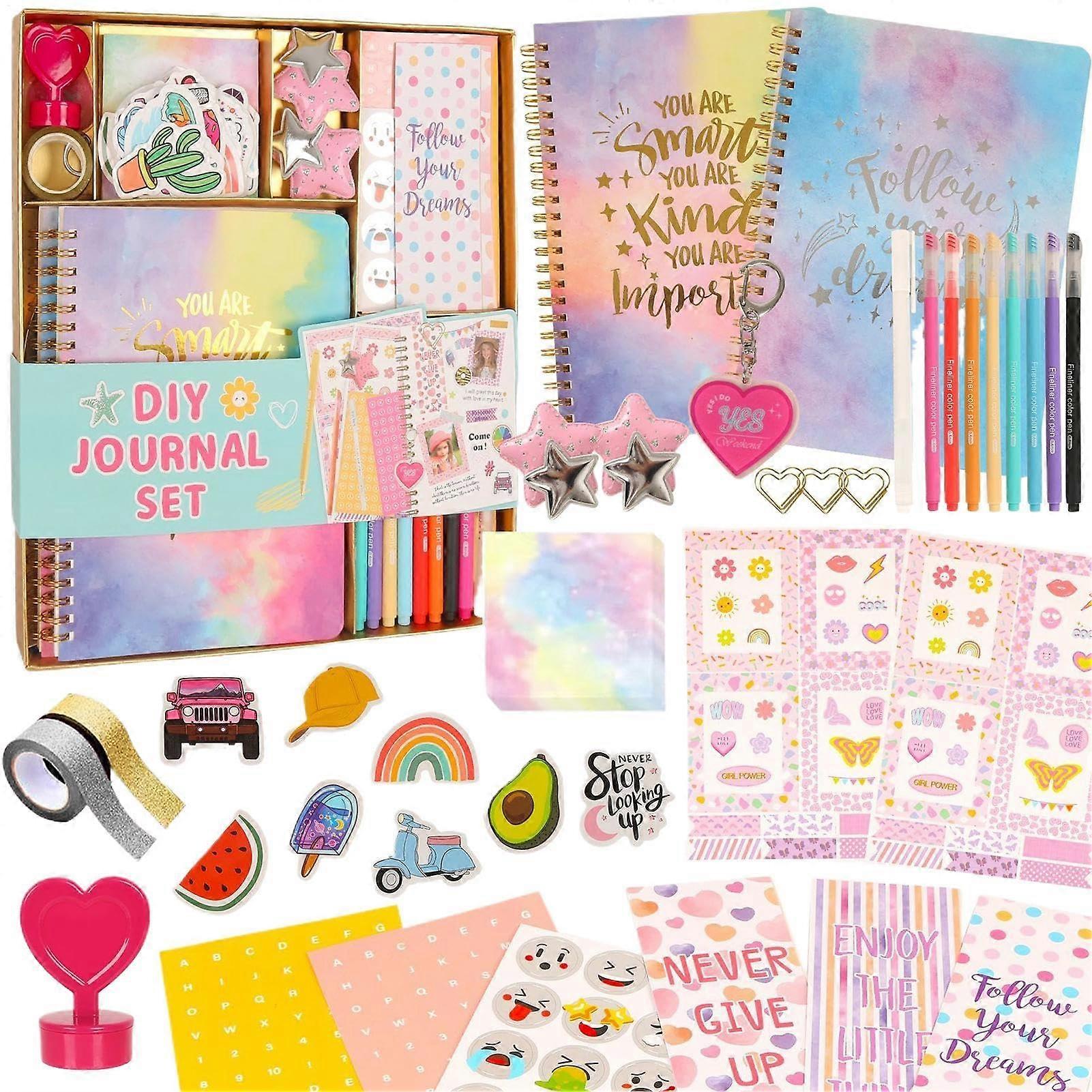Generic Girls Journal Set, 98X / Set Funny Creative Diary Journal Kit, Toy for Scrapbooking, Arts and Crafts for Girls and Boys Ages 8 and Up