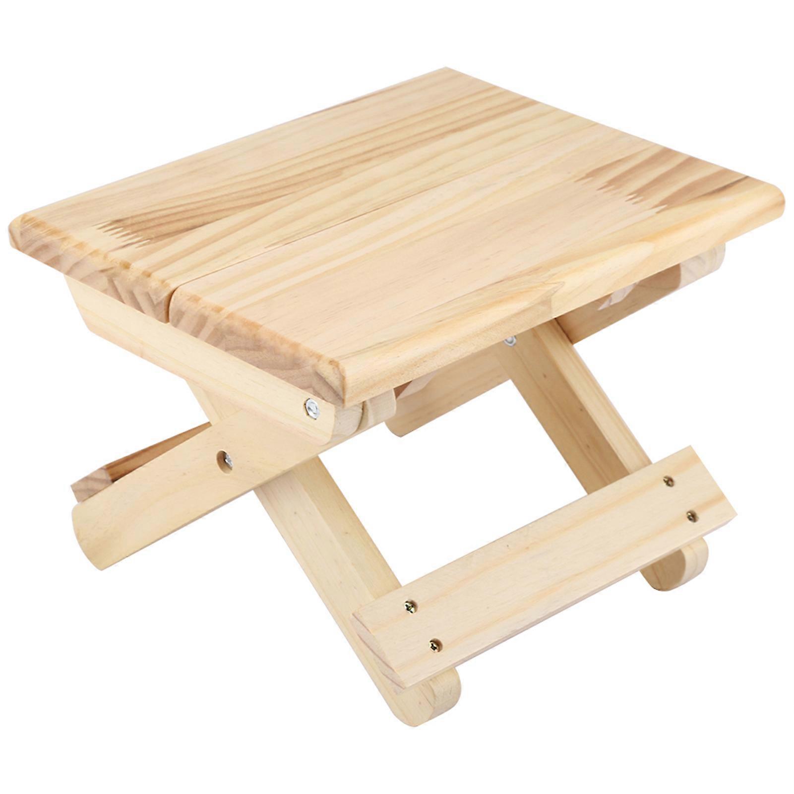 Foldable Solid Wood Small Square Bench Rural Styles Bench Ergonomic Design Fine Workmanship
