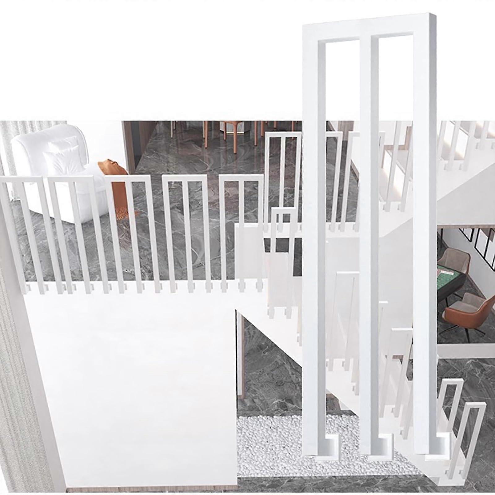 Forged wrought iron staircase railing side brackets, 70cm, indoor outdoor, 2 Mshaped, 2 70cm